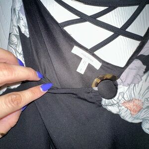 Plus size black Floral jumpsuit from Maurice’s. Size 1